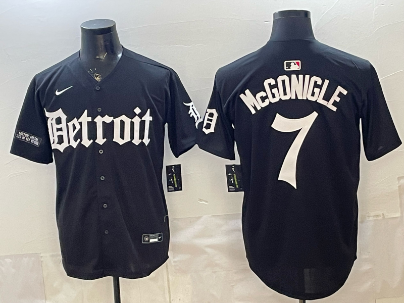 Men Detroit Tigers #7 McGonigle black Game Nike MLB Jersey 0402005->detroit tigers->MLB Jersey